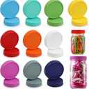 AOZITA 10 WIDE Mouth & 10 REGULAR Mouth Mason Jar Lids - 20 Pack Food Grade Plastic Mason Jar Caps for Ball, Kerr and More Canning Jars - Leakproof & Dishwasher Safe - Multicolor