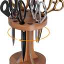 Wooden Rotating Scissor Holder,12-Slot Shear Holder with 360 Swivel Base ,Perfect for Sewing ,Quilting , Crafts,Stylists &Hairdressers
