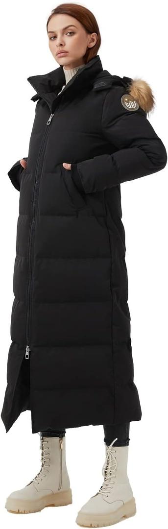 Fitouch Women's Waukee Long Down Coat Parka Jacket | 750+ Fill Power | Full-Length, Size Large