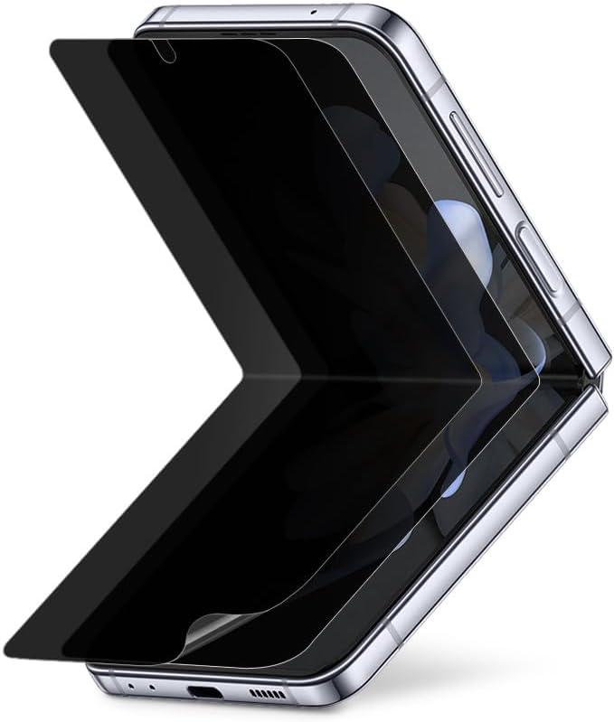 [2 Pack For Samsung Galaxy Z Flip 4 Privacy Anti-Spy Screen Protector, 2 pcs Inside Premium Flexible EPU Hybrid Film, Self-Healing, Case Friendly, Easy Installation with Alignment Tool