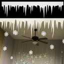 6 Pcs Winter Wonderland Decorations Christmas Fake Icicle Hanging White Felt Icicle Borders Cutouts 59.06 Inches Hanging Fringe Ornaments for Holiday Xmas Home White Decor