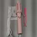 Auto Rotating Hair Curler - 4 Temperature and Timer Settings, Automatic Curling Iron with Automatic Shut-Off, Anti-Tangle and Scalding, Curling Wand for Long Lasting Curls (Pink)