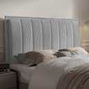 Tufted Upholstered Headboard Queen Size, Sturdy and Durable Solid Wood Bed headboard, Fabric Headboard Adjustable Height from 37” to 51”, Modern Button Diamond Design Head Board, Beige