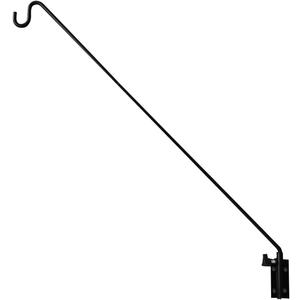 MIXXIDEA Heavy Duty Extended Reach Wall Mounted Deck Hook Wall Pole,Bracket Direction and Length Adjustable Plant Bracket for Bird Feeders, Planters, Suet Baskets, Lanterns, Wind Chimes,Black (43in Long Wall Mounted Hook-1 Pack)
