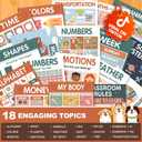Toddler Learning Posters -18 Boho Educational Posters for Toddlers 1-5 - Laminated ABC, Numbers, Colors & Shapes Charts for Preschool & Kindergarten - Homeschool Classroom Decor (11x17" Standard Size)