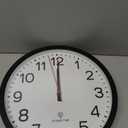 AKCISOT Atomic 12 Inch Wall Clock Analog Clocks for Indoor Kitchen, Battery Operated Clock for Bedroom Office Classroom Living Room(Black)