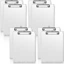 Henoyso 8 Pieces Metal Clipboard Bulk Heavy Duty Aluminum Document Holder with Scale A4 Letter Size Metal Clip Board Office Low Profile Clip for Office School, 12.5 x 9 Inch