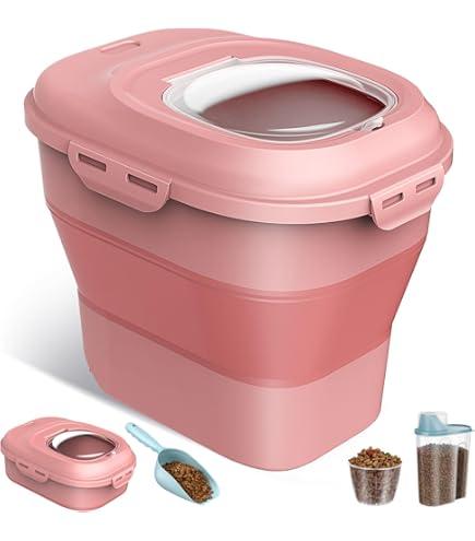 Portable Cat Litter Storage Container, 20 Lbs Capacity, Rolling Wheels, Pink (Medium, 20, Pound) Portable Cat Litter Storage Container, 20 Lbs Capacity, Rolling Wheels, Pink (Medium, 20, Pound)