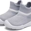 MORENDL Toddler Sock Shoes Baby Walking Shoes Infant Slippers Boys & Girls Non-Slip Sneakers, 0-6 Months Infant (Grey)