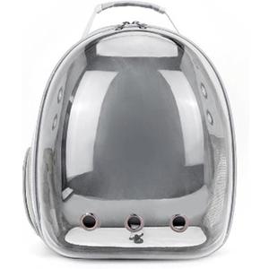 Cat Bag Breathable Portable Pet Carrier Bag Outdoor Travel Backpack for Cat and Dog Transparent Space Pet Backpack(Gray) (Grey)