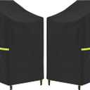 Stackable Patio Chair Cover - 600D High Back Outdoor Chair Cover Waterproof & Heavy Duty, 2 Pack Lawn Furniture Stacking Seat Cover for 4-6 Outdoor Stackable Dining Chairs - 28 x 36 x 47 Inch