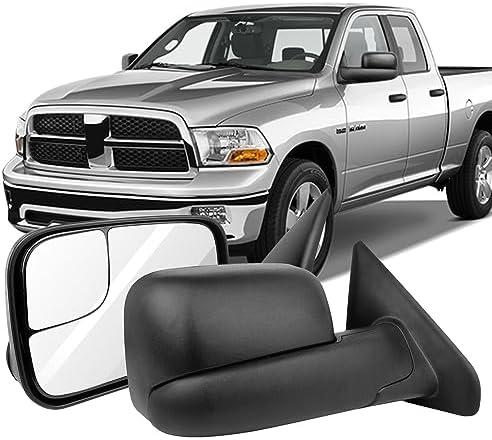OCPTY Towing Mirror Power Heated Right Passenger Side Tow Mirror Fit For 2002-2008 For Dodge For Ram 1500 2003-2009 For Dodge For Ram 2500/3500 With No Turn Signal Light With Black Housing