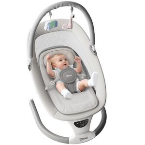 AMKE Baby Swing for Infants with Spacious & Breathable Mesh Seat, Lightweight Portable Baby Rocker Swing with 5-Speeds, 3 Timer & 12 Lullabies, Gentle Sway for Newborn Max 20 Lbs