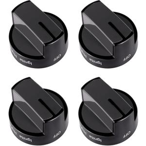 4 Pack- W10339442 Stove Knobs Fit for Whirl-Pool Gas Range Stove WFG320M0BB0 WFG320M0BB1 WFG320M0BB2 WFG320M0BS0 WFG320M0BS2 WFG320M0BS3 WFG320M0BW0 WFG320M0BW1 WFG505M0BB0 WFG505M0BB1 WFG505M0BB2