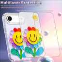 Compatible with iPhone Air Case,with [Soft Slim][Camera Protection] Cute Rainbow Flower Aesthetic 17 Air Phone Cover Anti-Yellowing Shockproof Protective Cover for Women Girl-White