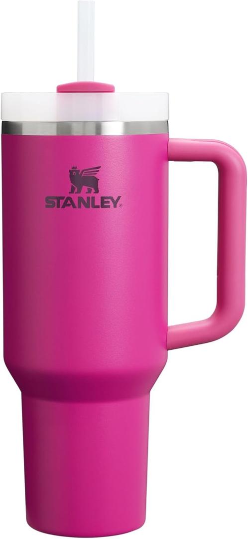 Stanley Quencher H2.0 Tumbler with Handle and Straw 40 oz | Flowstate 3-Position Lid | Cup Holder Compatible for Travel | Insulated Stainless Steel Cup | BPA-Free | Fuchsia (40 Ounces)