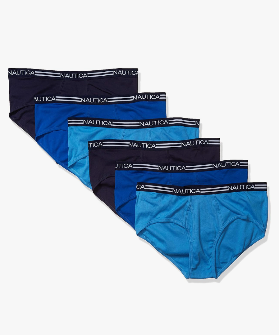 Nautica Men's Cotton Classic Multipack Briefs 6 Pack M