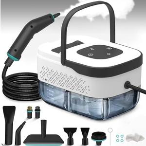 Handheld Steam Cleaner for Home, Multi-Purpose Cleaning System, Black and White Design, Portable Steamer with Attachments, High Pressure Steam Cleaner for Home,Car,Dirt,Grease,Grout,Tile,Couch