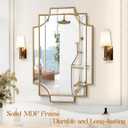 Gold Bathroom Mirror for Wall, 24"x36" Rectangle Vanity Mirror, Polished Beveled Modern Decorative Mirror for Entryway, Living Room, Bedroom (Horizontal/Vertical)