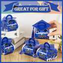 2 x KPOSIYA Graduation Party Favors Boxes，32 pcs Class of 2026 Graduation Cap Candy Box with Tassel，Grad Gift Treat Boxes for 2026 Table Centerpieces Decorations(Blue)