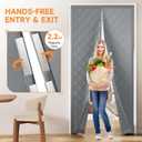 Magnetic Thermal Insulated Door Curtain for Winter Fits Door Size 36" x 82", Temporary Thermal Door Cover for Cold with Thickened Cotton, Window Insulation Kit for Sliding Glass Doorways - Gray