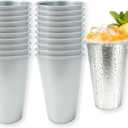 20 Pack 16 oz Aluminum Drinking Cups,Reusable Metal cups for drinkingParty Cups for Family Gatherings,Silver Aluminum Entertainment Party Cups,Silver
