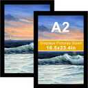 LUCKYLIFE 16.5x23.4 Frame in Black, Gallery Frame for Wall Mounting, 2 Pack