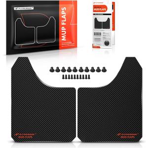 A-Premium Universal Mud Flaps, 2 Pack Black Splash Guards for Truck Car Pickup SUV, Upgraded Mud Guards Includes Mounting Hardware, Drilling Required