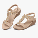 SHIBEVER Wedge Sandals for Women Dressy: Summer Platform Comfortable Low Wedges Womens Sandal, 8.5 Size