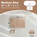 TYUU Beige Bathroom Rugs, Ultra Soft Bath Rugs Non Slip Washable, Super Absorbent Quick Dry Bath Mat with Rubber Backing for Bathroom Floor, Shower, or Sink, Beige 24" x 36"