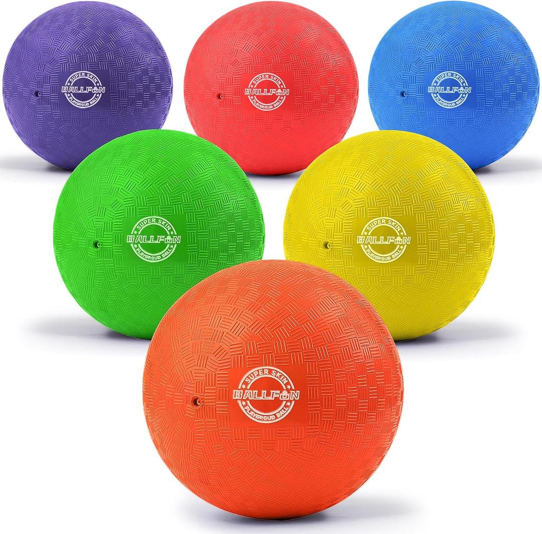 8.5 Inch Dodgeballs Playground Balls, Dodge Ball Set for Kids & Adults, Bouncing Kickballs Handball for Outdoor & Indoor Games - Includes Pump & Mesh Storage Bag