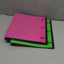 INFUN 1 Inch Telescoping 3 Ring Binder - 4PCS, Flexible Round Binder with Customizable Front Cover and Clear Catalog Pocket, 1Inch Rings, 225 Sheet Capacity (Red+pink+ Blue+green)