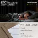 l05 Inch Linen 100% Light Blocking Curtains Drapes 105 Inches Long 2 Panels Set for Bedroom Neutral Pinch Pleated Black Out Thermal Light Brown Curtain for Summer Heat Energy Efficient Latte