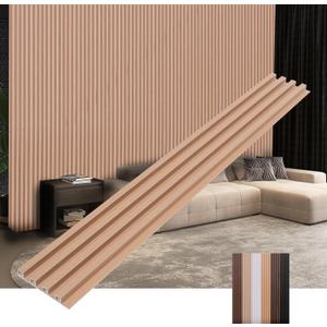 Wall Panels for Interior Wall Decor 16 Pack 48.5"x 6.5", WPC Oak Accent 3D Wall Panels Decorative Covering Wainscoting Panels, Slat Wall Paneling for Bedroom, TV Wall Decor for Living Room Wall Panels for Interior Wall Decor 16 Pack 48.5"x 6.5", WPC Oak Accent 3D Wall Panels Decorative Covering Wainscoting Panels, Slat Wall Paneling for Bedroom, TV Wall Decor for Living Room