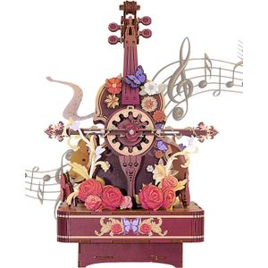 Wooden Puzzle for Adults, 1:20 Scale 3D Puzzles Music Box & Lights, Wood Building Kit DIY Model Kits, Educational STEM Toy, Unique Gift for Men Women for Birthday Christmas Festivals