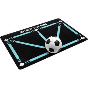 Soccer Trainer Dribble Silent Auxiliary Mat, Football Door Mat Anti-Skid Carpet, Corner Football Field Ground, Ball Control Practicing Player Equipment, Football Footstep Training Mat