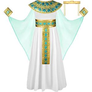 Liitrsh Halloween Kids Egyptian Costume Set Women Cos Egypt Dress for Girls Egyptian Costume Queen Accessories, S