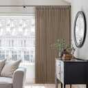 Dutch Cocoa 90 Inch Linen Curtains Pinch Pleated for Living Room Bedroom Dining Boho Brown Light Filtering Pinch Pleat Drapes Hooks Rings Back Tab Semi Sheer Dark Brown Window Curtains 2 Panels