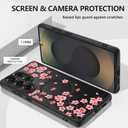 ZIYE Magnetic Case for Samsung Galaxy S25 Ultra 6.9 Inch [Compatible with MagSafe] Hard PC and Soft TPU Case with Cherry Blossom Pink Floral Anti-Scratch Shockproof Protection Phone Cover for Women