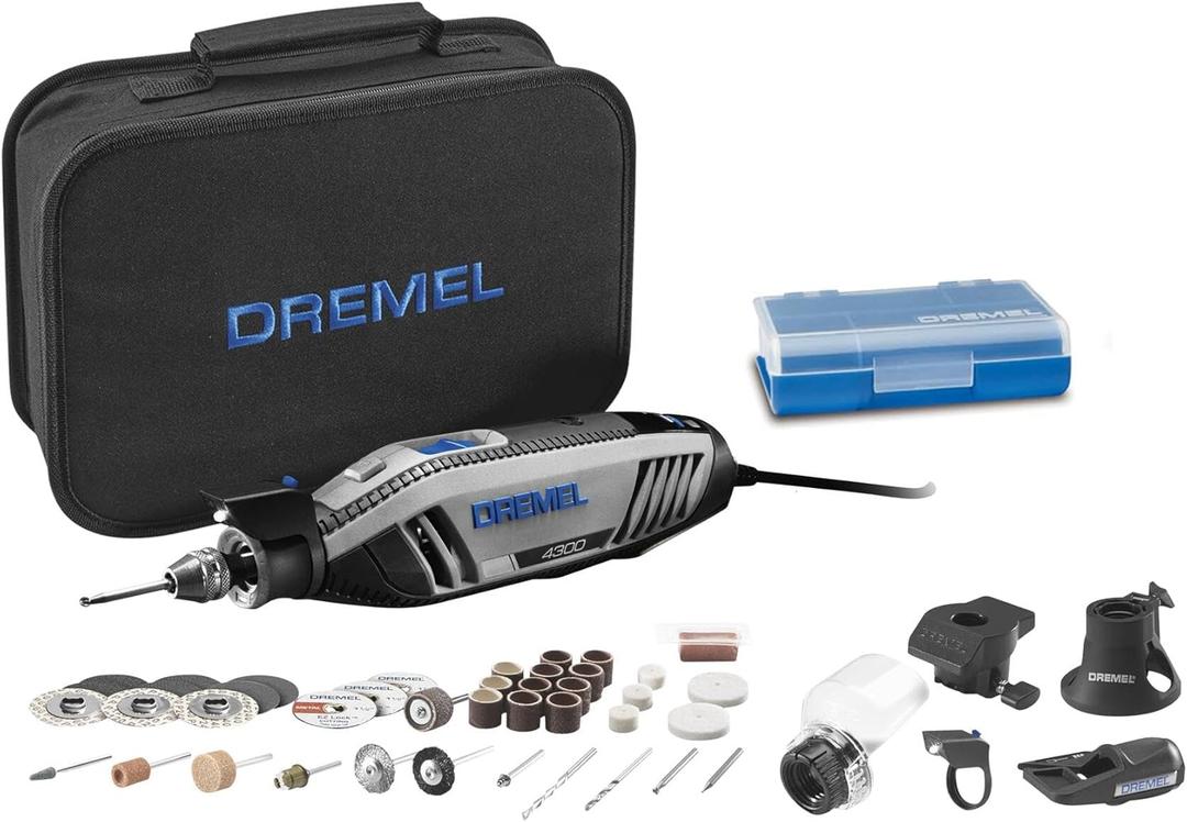Dremel 4300-5/40 High Performance Rotary Tool Kit with LED Light- 5 Attachments & 40 Accessories - Ideal for Grinding, Cutting, Wood Carving, Sanding, and Engraving