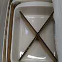 LE TAUCI Deep Casserole Dishes for Oven, 13.7”x9.6” Ceramic Baking Dish Set with Roasting Racks, Large Lasagna Pans with Handles, Rectangular Bakeware as Gift for Mom, White (4.6QT/3.0QT/1.6QT), Set of 3