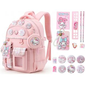 Cute Backpacks for Girls Cute School Backpack for Kids Ages 4-12, Large Durable Backpack with Padded Shoulder Straps (Pink)