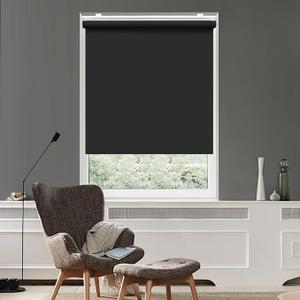 HOMEBOX 100% Blackout Cordless Roller Window Shades, Window Blinds with Thermal Insulated, UV Protection Waterproof Fabric, roll up and Down Blinds for Home and Office (Black - 55" W x 72" H)