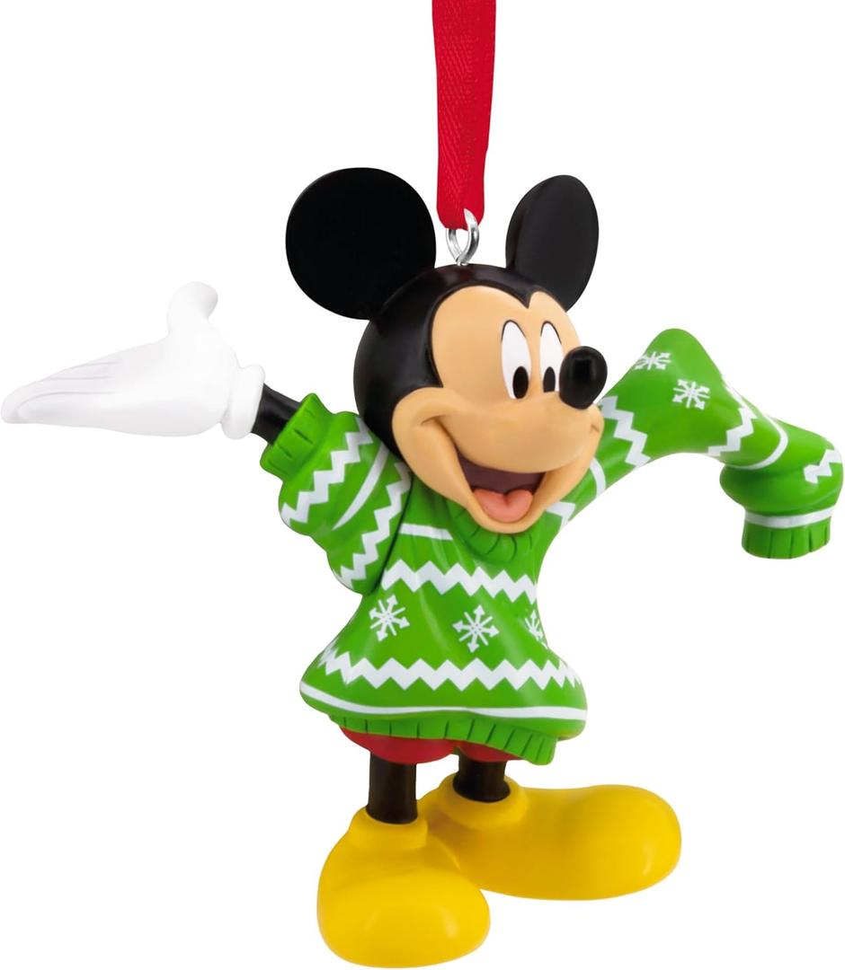 Hallmark Disney Mickey Mouse in Christmas Sweater Christmas Ornament, Gifts for Disney Fans