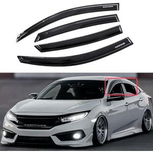 Quxunzzz Rain Guards Side Window Visor Vent Outside Mount, 4PCS Fits for Honda Civic 4 Door Sedan 2016 2017 2018 2019 2020 2021 Model Only