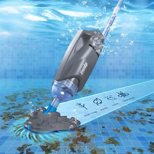 Cordless Handheld Pool Vacuum, 18.5GPM Strong Suction, 60 Mins Runtime, Telescopic Pole, Dual Brush Heads for Above Ground, Inground Pools, Spas & Hot Tubs, Vako H11