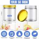 Tanlade 50 Pcs 8 oz Clear Plastic Jars Containers with Screw on Lids Refillable Round Empty Plastic Cosmetics Containers Wide Mouth for Kitchen and Household Storage, 5 Colors