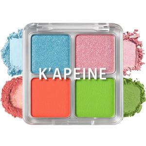 2 x K'APEINE Matte Eyeshadow Palette, 4Colors Eyeshadow Makeup Kit Candy Color Eye Shadow Palette Highly Pigmented Long-Lasting Eyeshadows Quad for Women Girls Party,Music Festival, Stage Performance