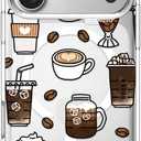 MOSNOVO for iPhone 17 Pro Case | Compatible with Magsafe | Military Grade 6.6ft Drop Tested | Camera Control | Clear with Coffee Design