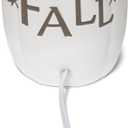 Simple Designs LT2132-WHT 17.88" Cozy Autumn Hello Fall Pumpkin-Shaped Table Lamp with White Drum Shade, White